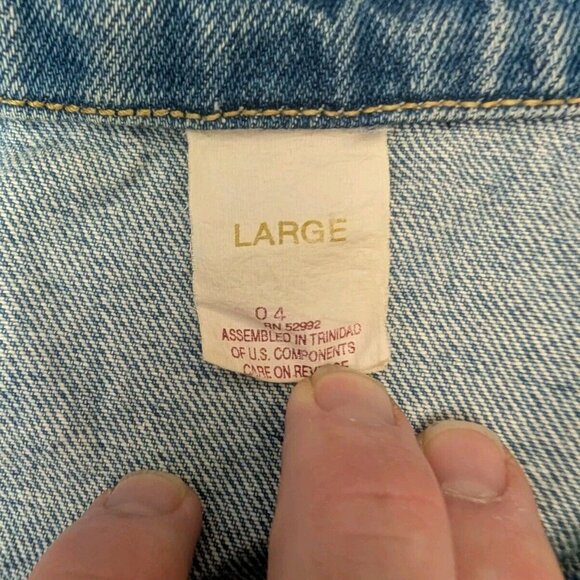 Vintage Jordache Blue Jean Denim Jacket Unisex - Large Medium Wash w/Pockets - Picture 9 of 16